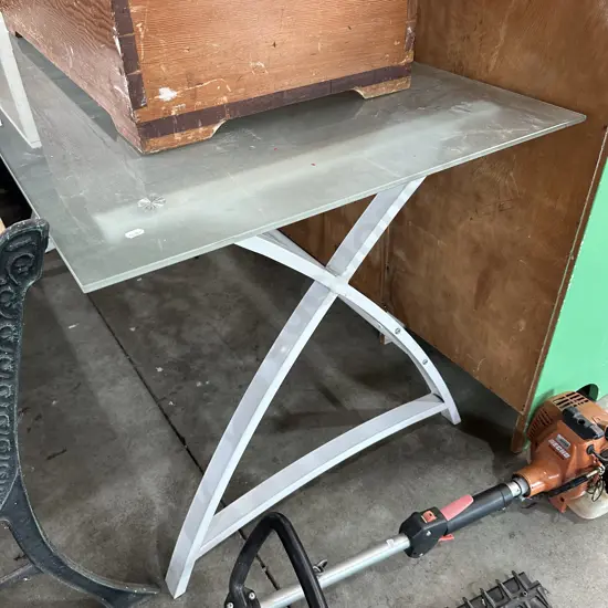 Glass top desk