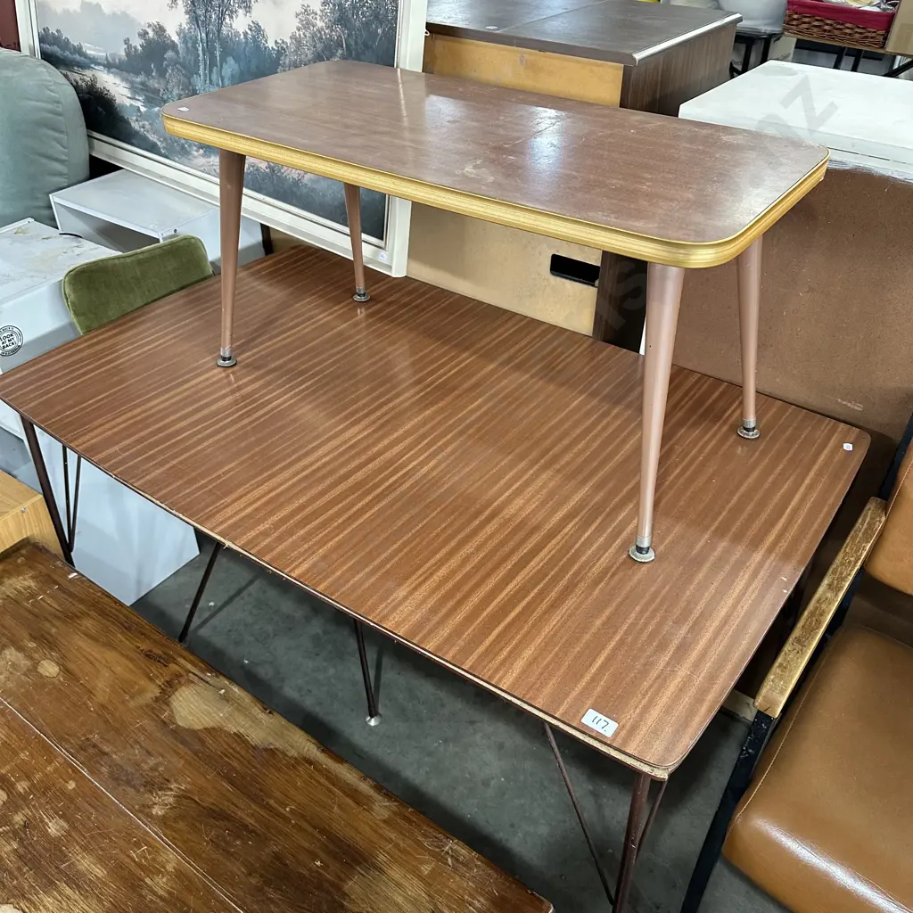 Formica  tables and chair -as is Image 1++