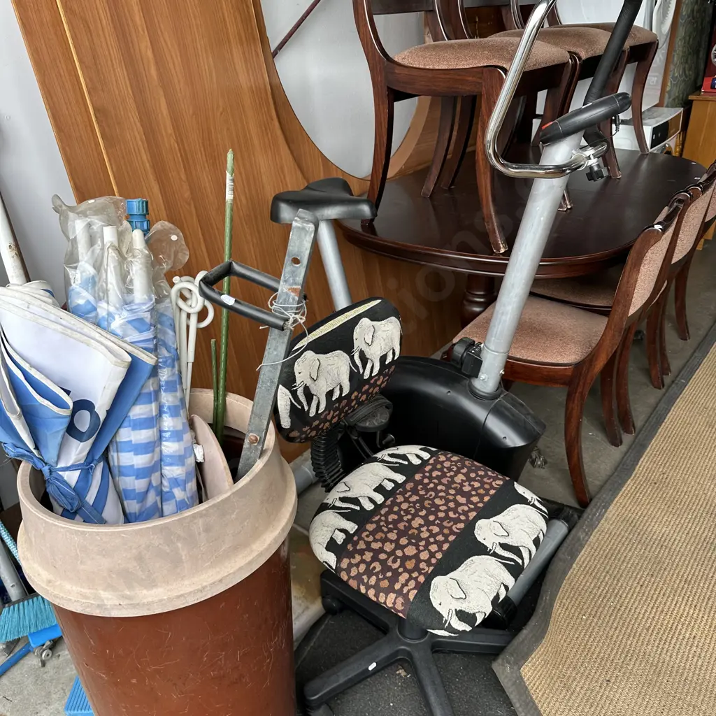 Exercyle , chair and bin of bits Image 1++
