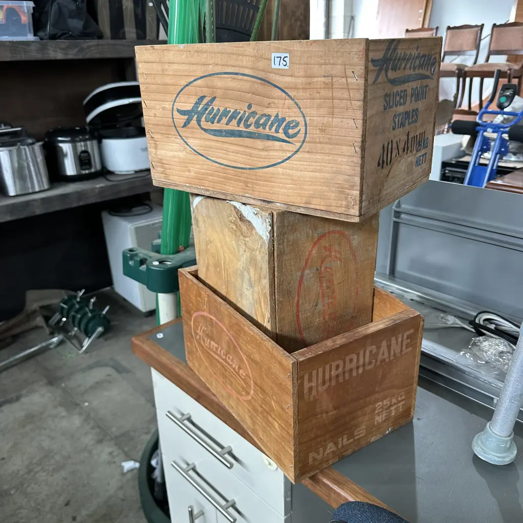 3 wooden Hurricane boxes Image 1++
