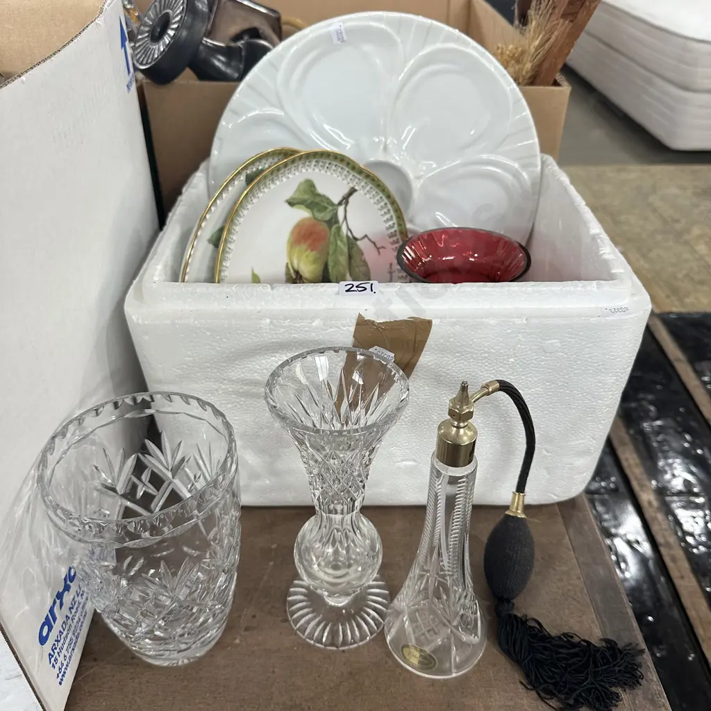 Crystal, perfume bottle, plates etc Image 1++