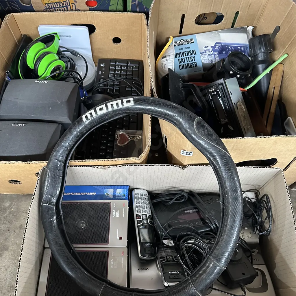 3 box electricals, MOMO, battery charger etc Image 1++