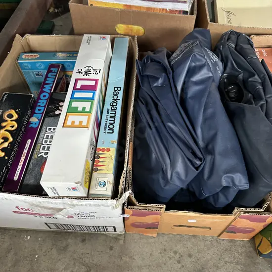 2 box air beds and games