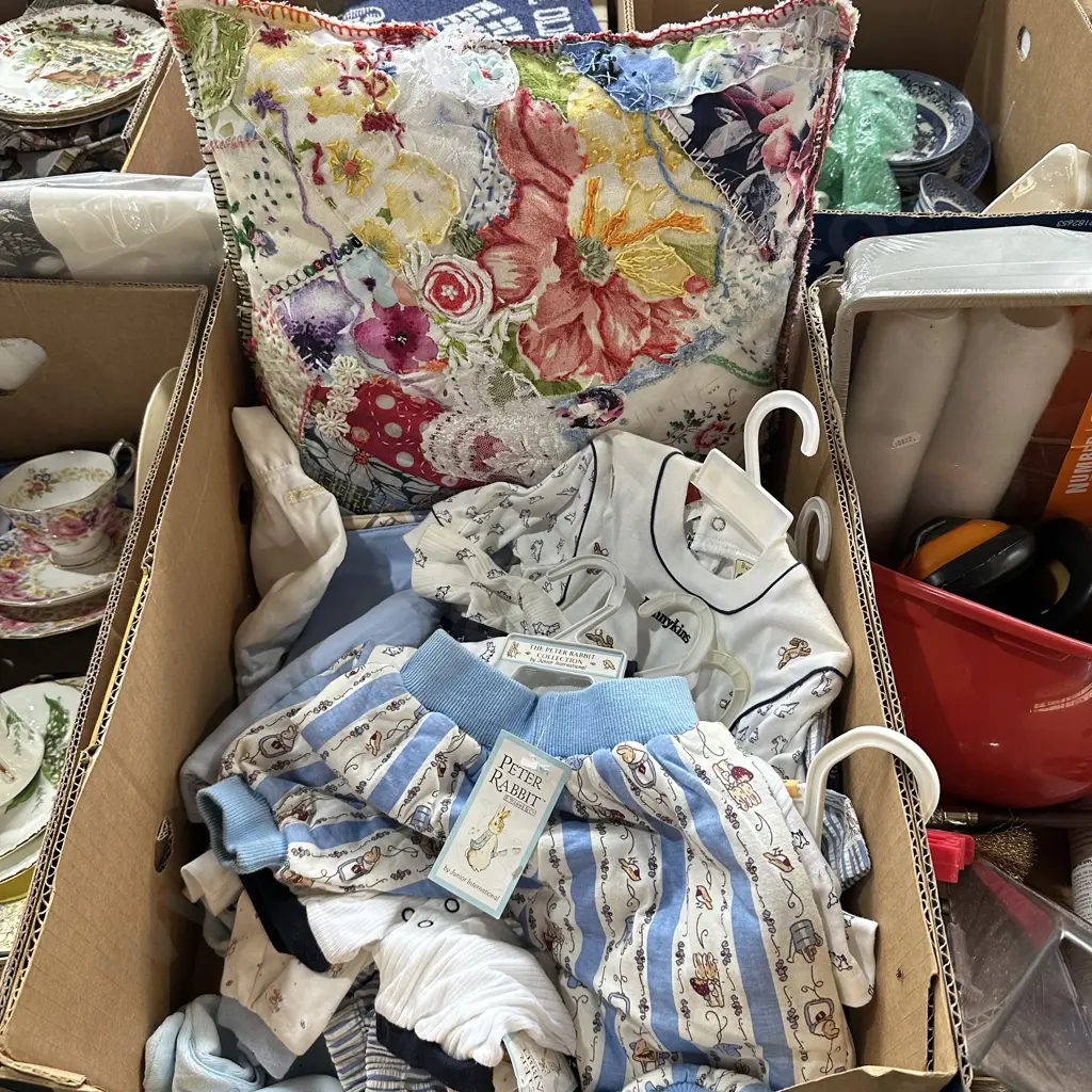 Peter Rabbitt baby clothes and handmade cushion Image 1++