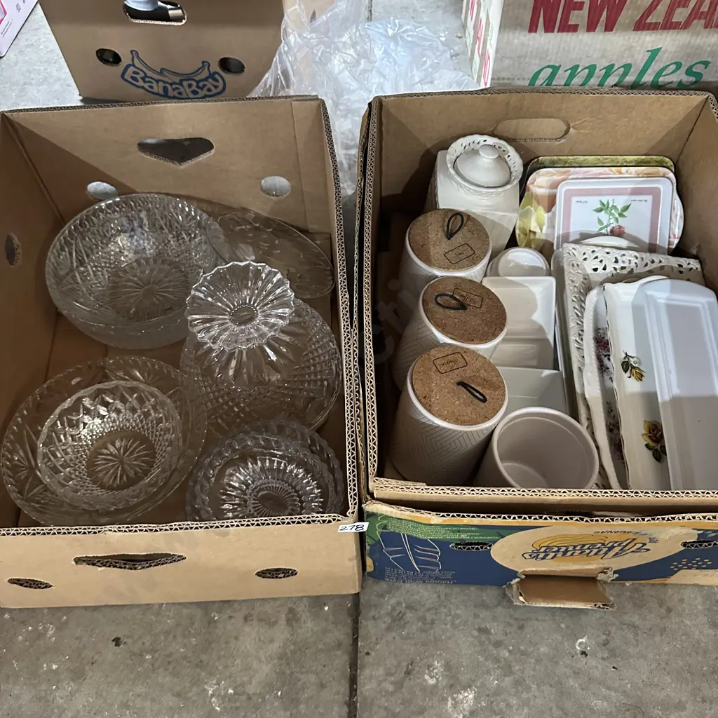2 box cut glass, pottery etc Image 1++
