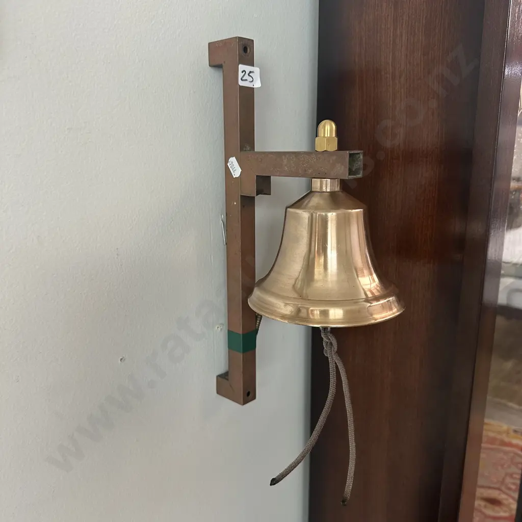Early bespoke solid brass bell with copper frame &screws Image 1++