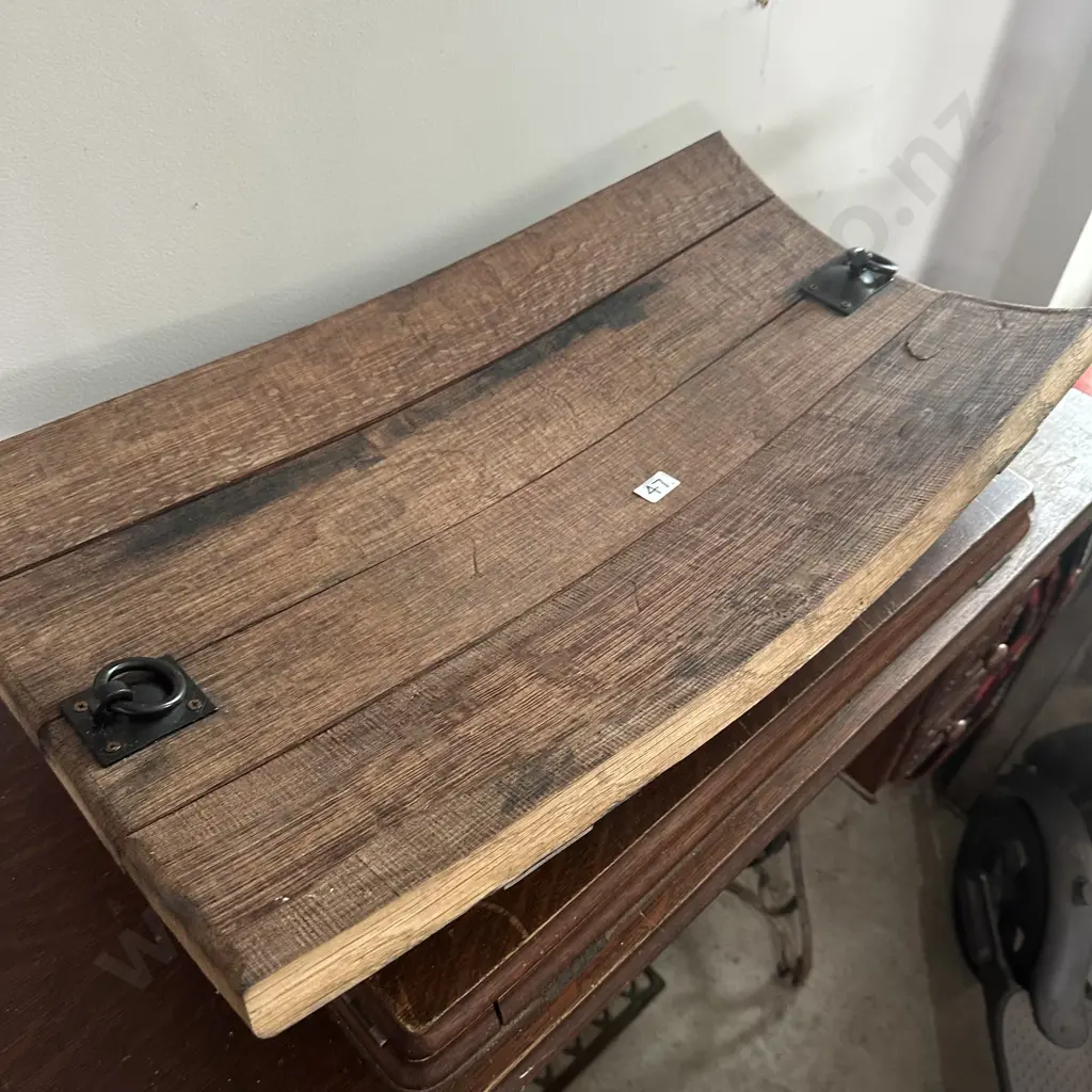 Oak wine barrel platter Image 1++