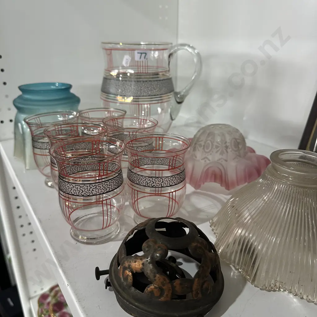 50s water set plus vintage light shades Image 1++