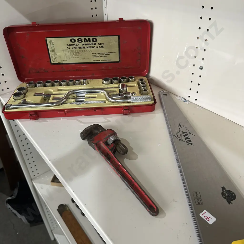 Socket set, wrench and new saw Image 1++