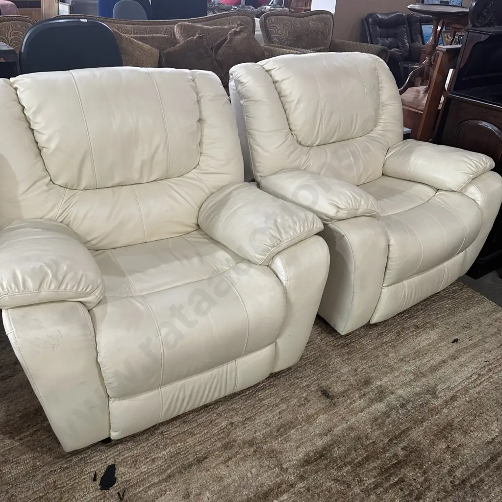 Leather recliner 3pc lounge suite Image 1++