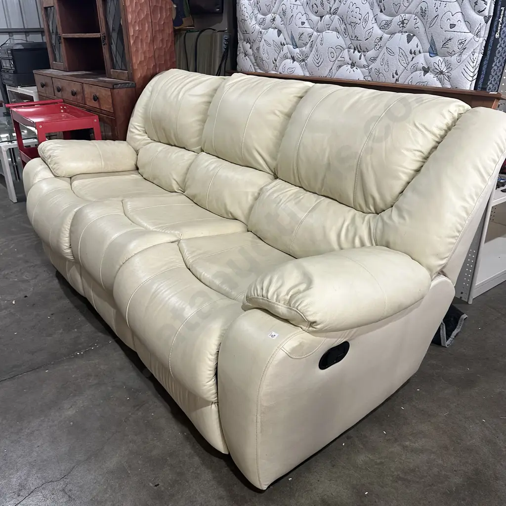 Leather recliner 3pc lounge suite Image 1++