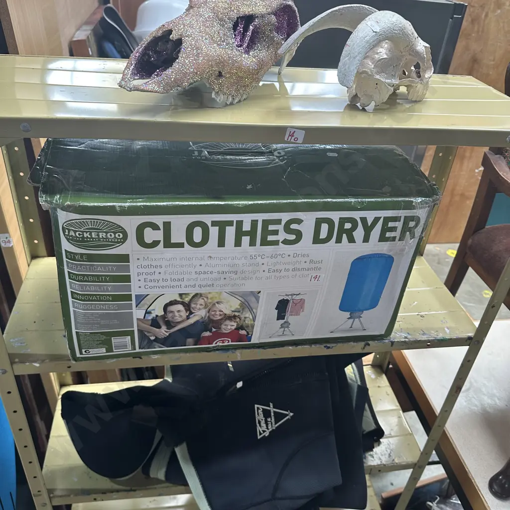 Cloths dryer, skulls, dive suit and lamp shade Image 1++