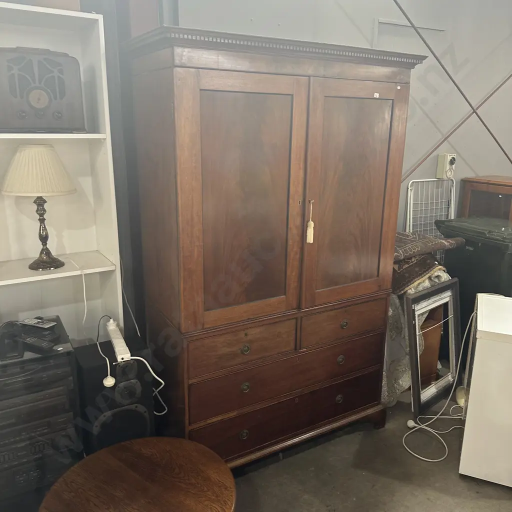 Georgian style cupboard on chest c1880 Image 1++