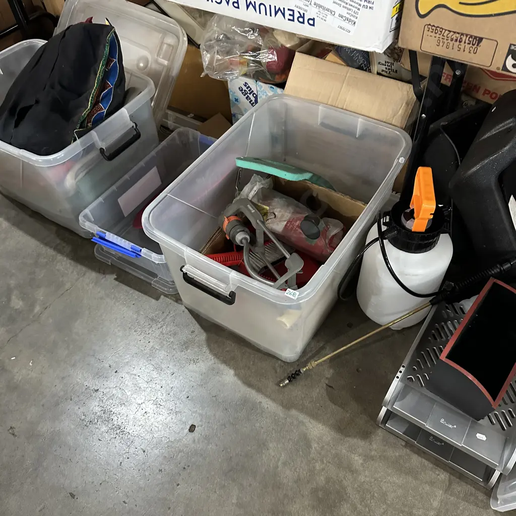 3 bins and contents plus sprayer Image 1++