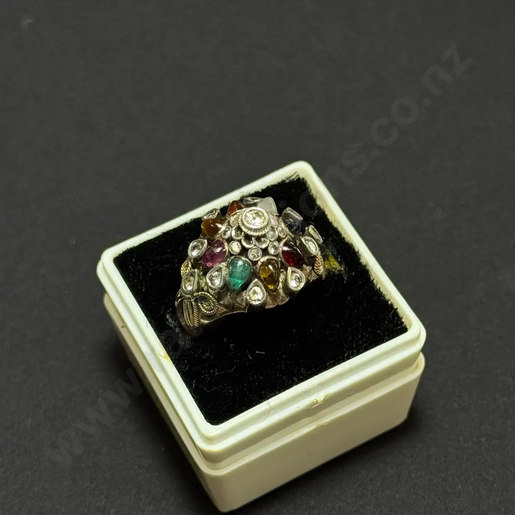 Vintage 14ct Gold multi-gem cocktail ring (not the case) Image 1++