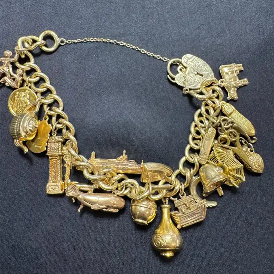 Gold charm bracelet