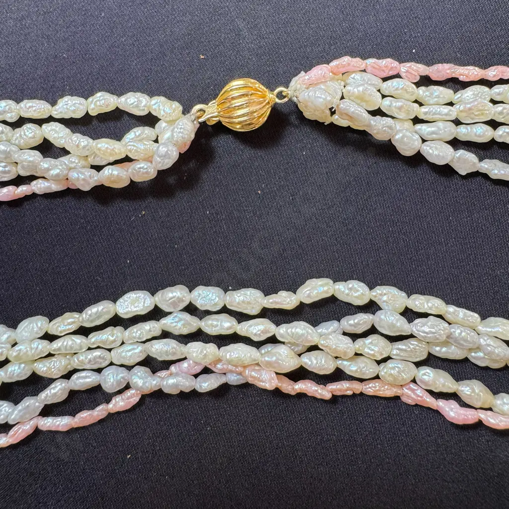 5 Strand necklace of freshwater pearls Image 1++