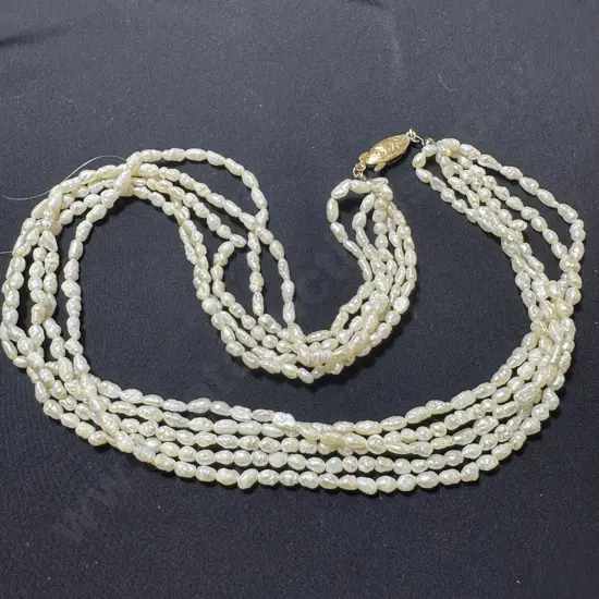5 Strand necklace of freshwater pearls