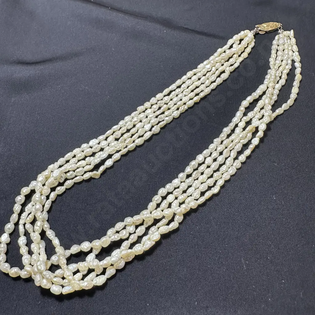 5 Strand necklace of freshwater pearls Image 1++