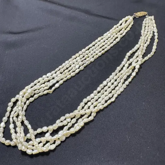 5 Strand necklace of freshwater pearls
