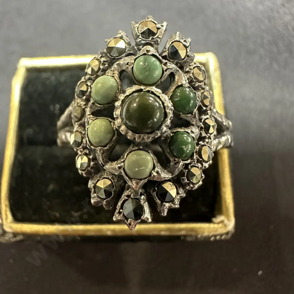 Decorative multi stone dress ring 835 silver (not case) Image 1++