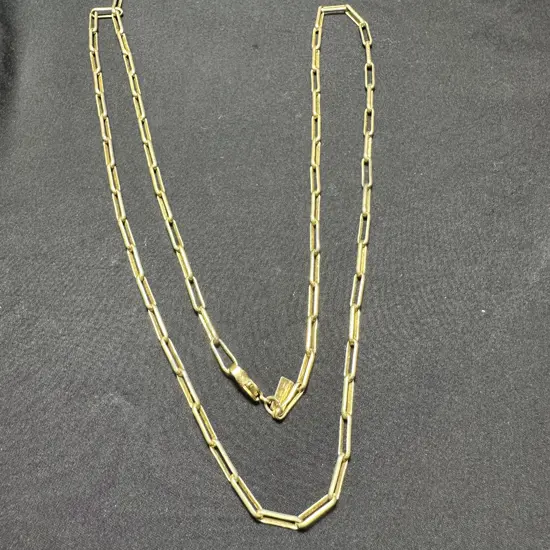 Plated necklace 60cm, has only a removable stamped tag 375