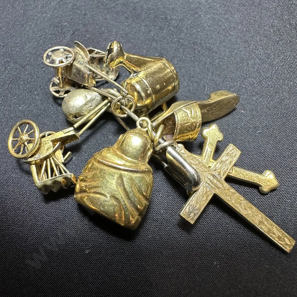 8 Charms Sterling & Gold Image 1++