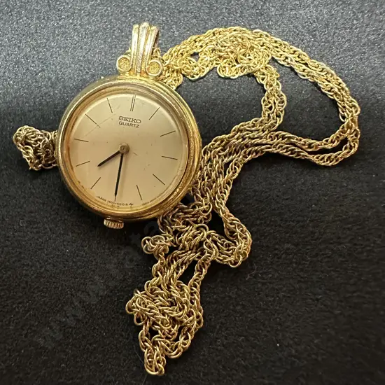 Ladies Seiko japanese fob watch on chain