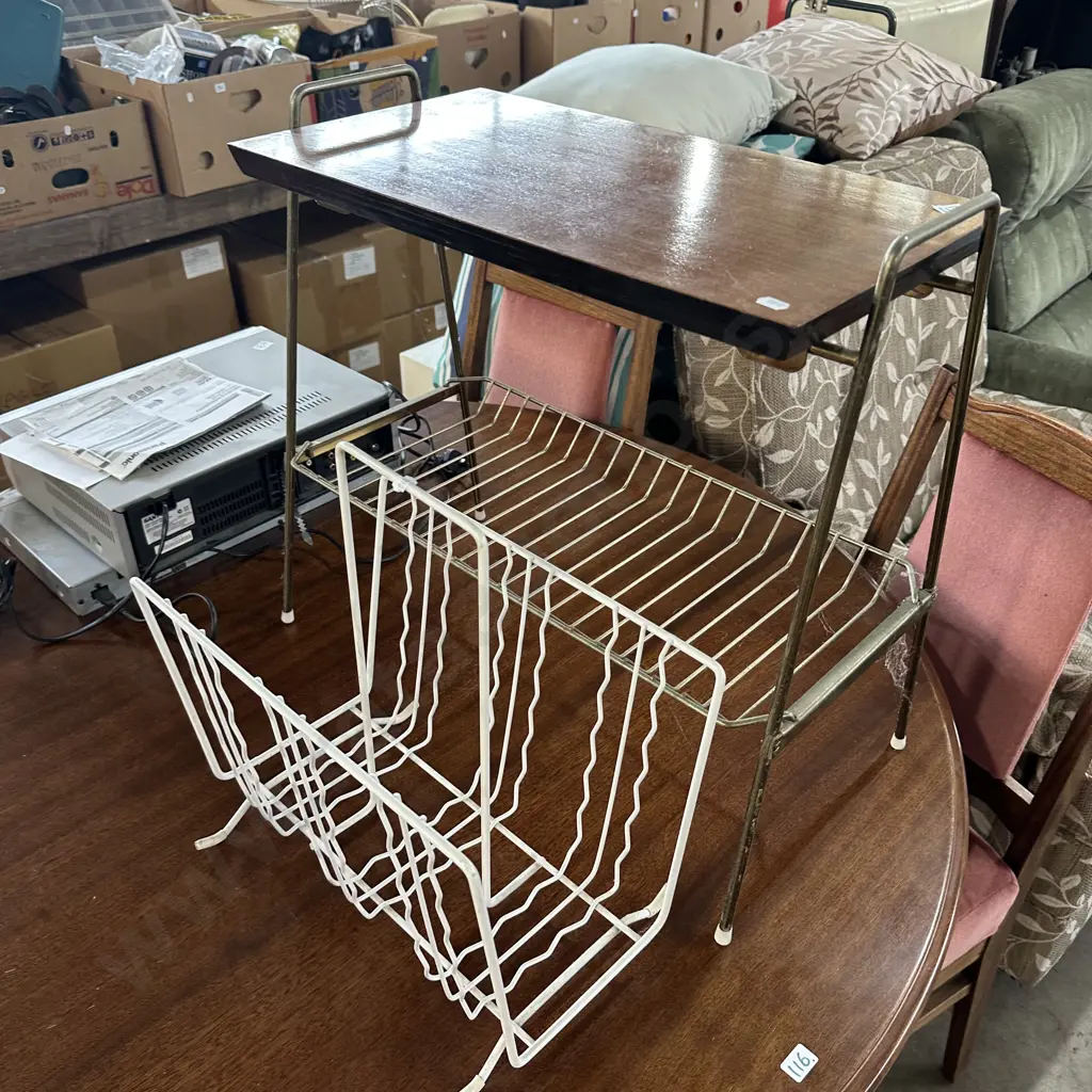 Retro side table and mag rack Image 1++