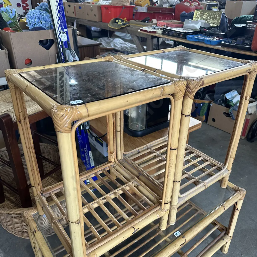 Pr cane side tables Image 1++