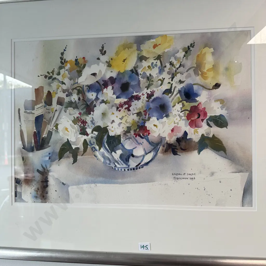 Water colour painting "Keeping it simple" T Sherwen 1994 Image 1++