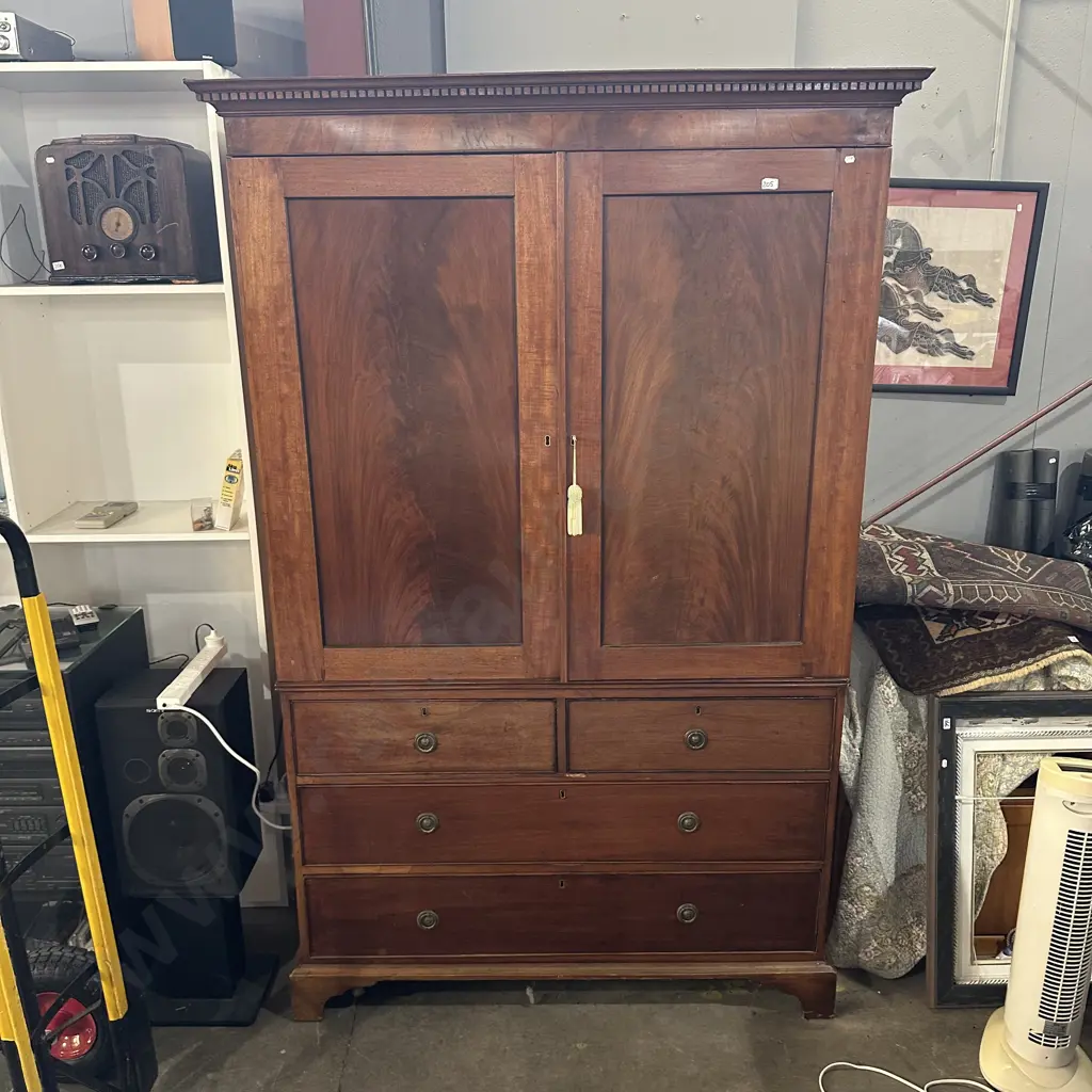 Georgian style cupboard on chest c1880 Image 1++
