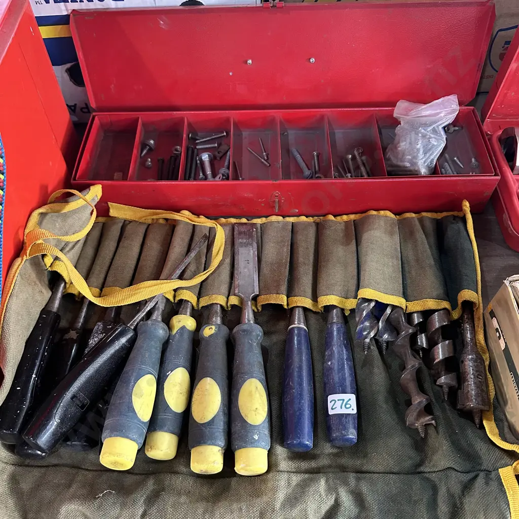 Chisels, bits and parts box Image 1++