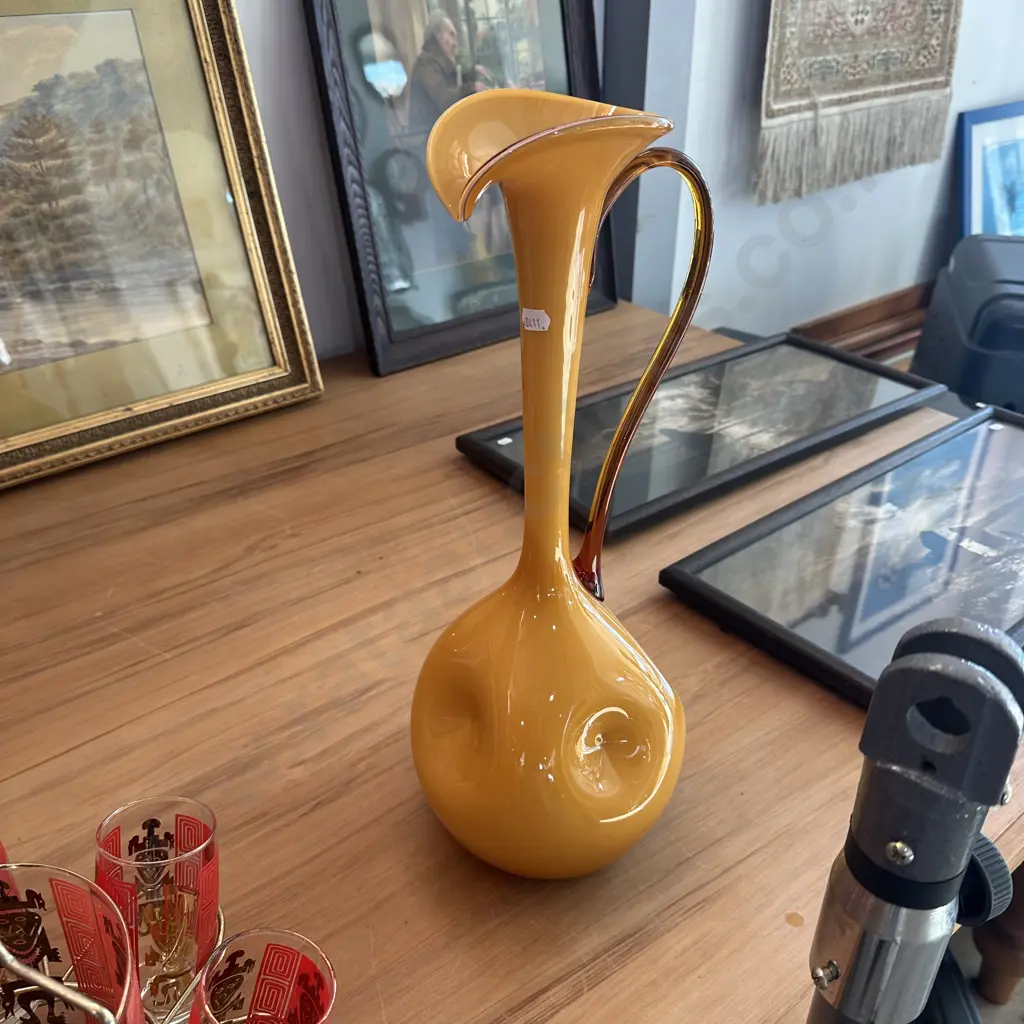 45cm 1970s Art glass jug Image 1++