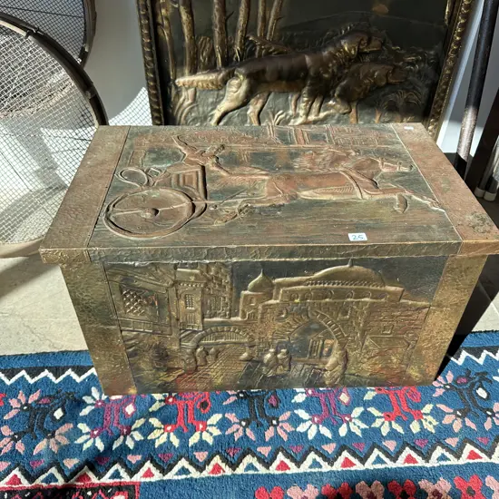 Brass wood box