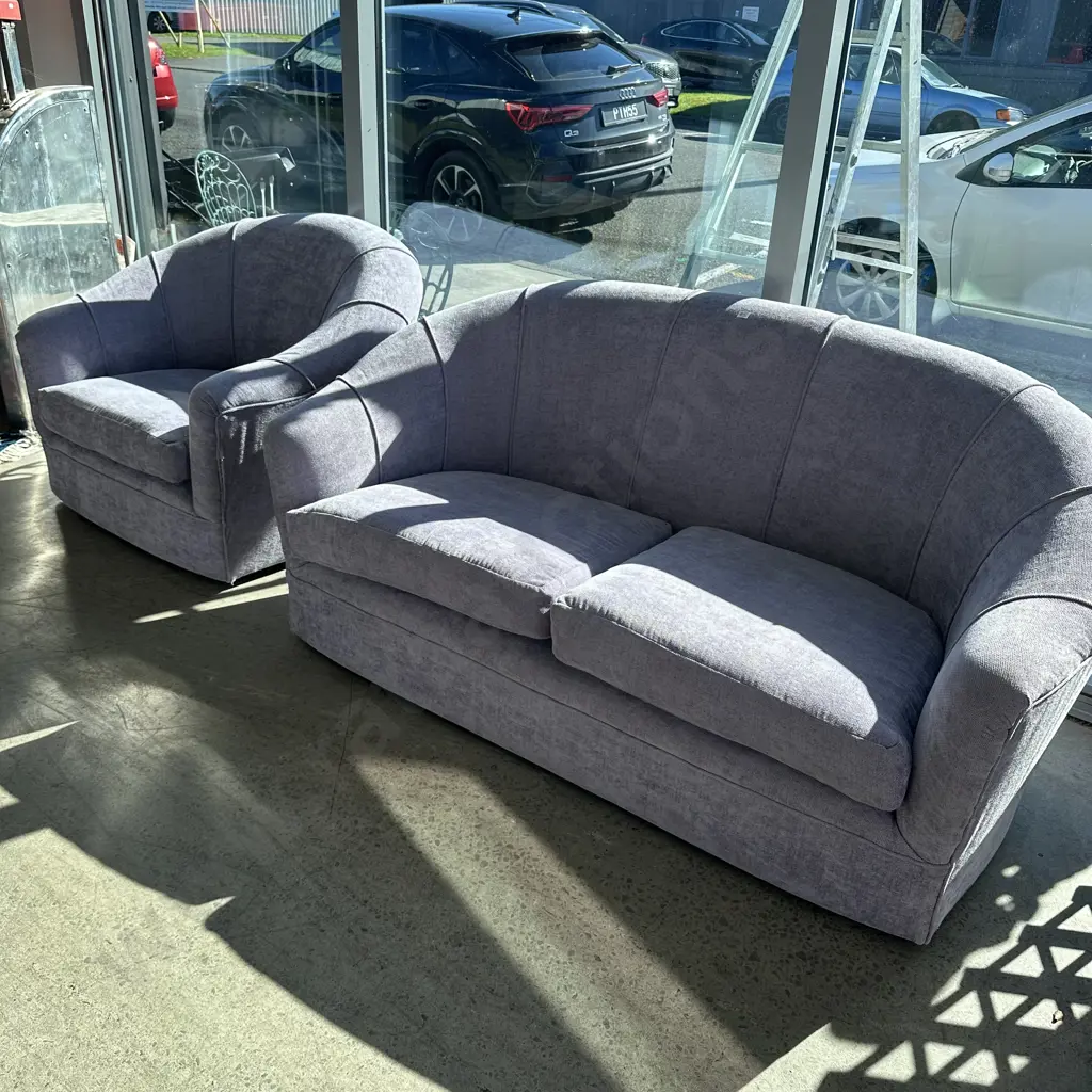 Lilac sofa and chair (matching ) Image 1++