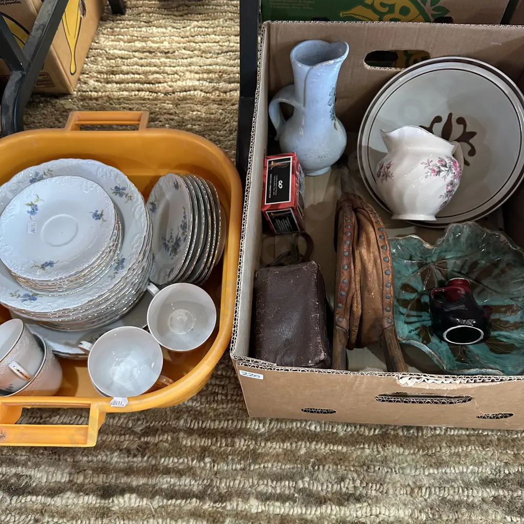 Collectables and bin of china Image 1++