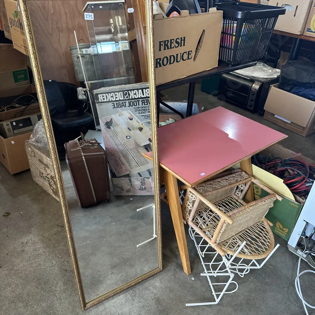 Mirror , vintage side table etc Image 1++