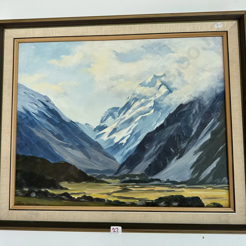 Oil painting by Star Robertson "Mt Cook from Hermitage" Image 1++
