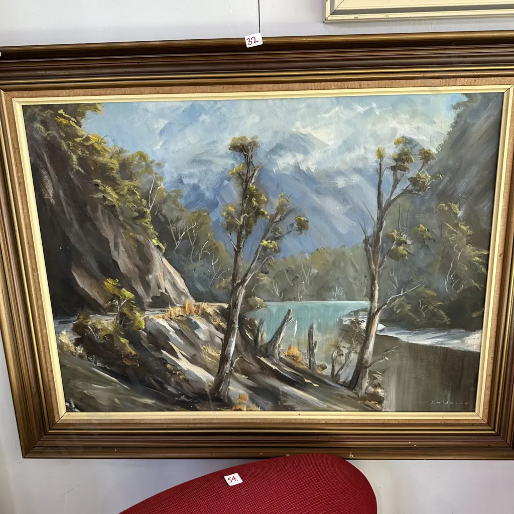 Oil painting, signed "Humboir River" Image 1++