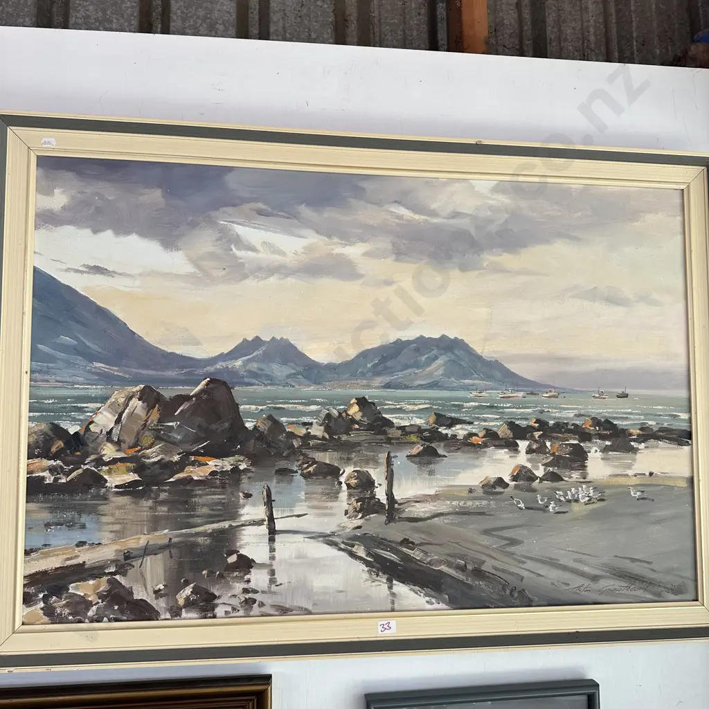 Oil painting by Aston Greathead "Open Anchorage" Image 1++