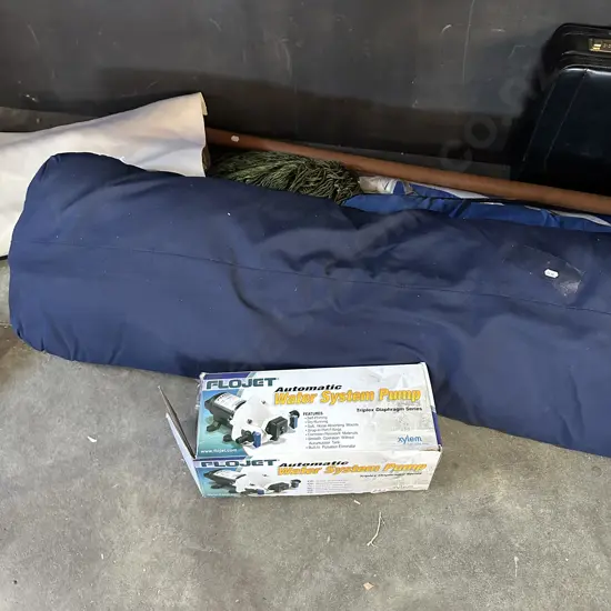 Water pump, hammock etc plus a lounge chair