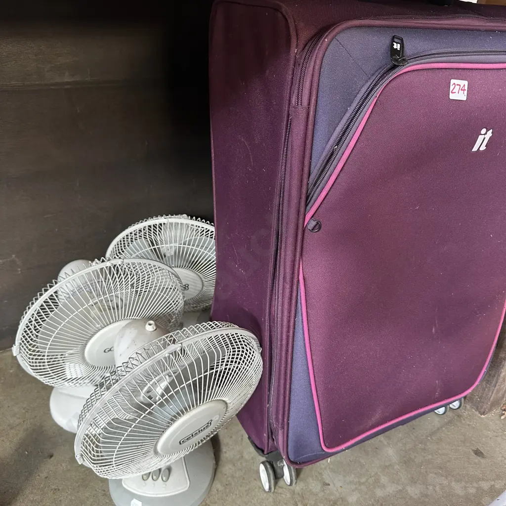 2 fans and suitcase Image 1++