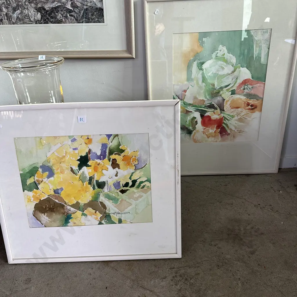 2 water colour paintings by Margaret Harrison Image 1++