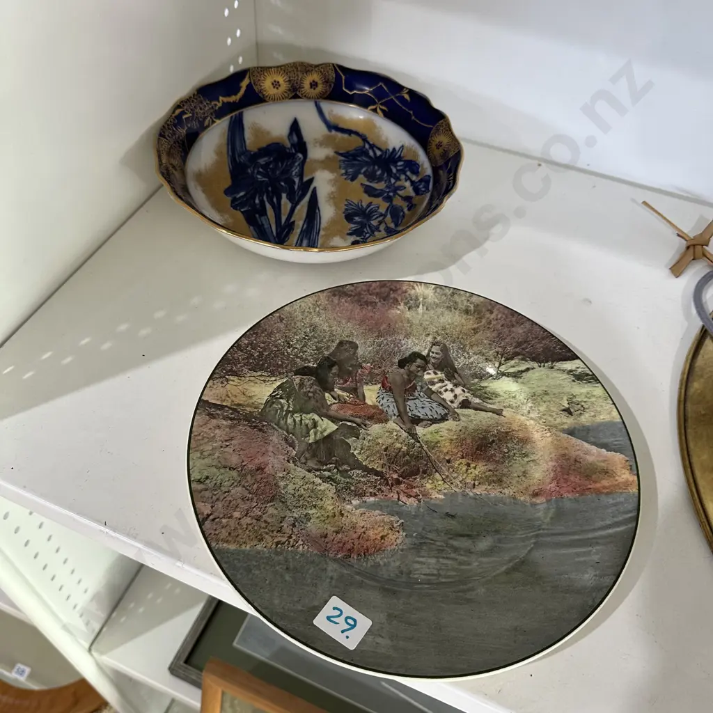 RD Wahine plate plus Burslem Irises Image 1++