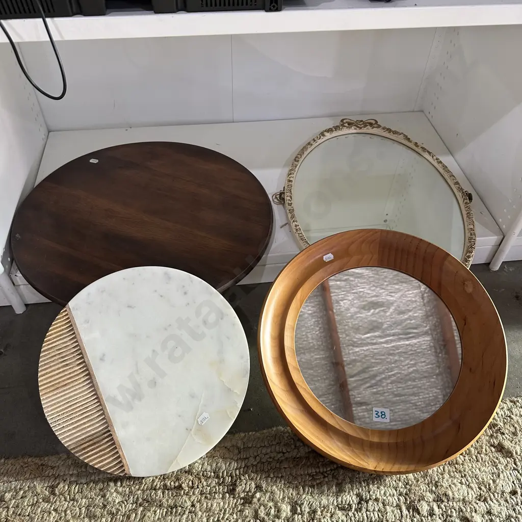 2 mirrors, chopping board and lazy sally Image 1++