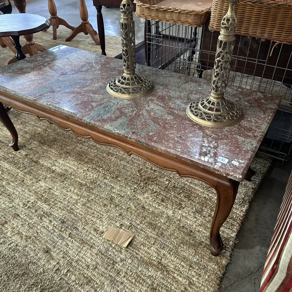 Marble top coffee table plus heater Image 1++