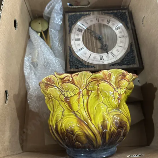 Pottery and clock