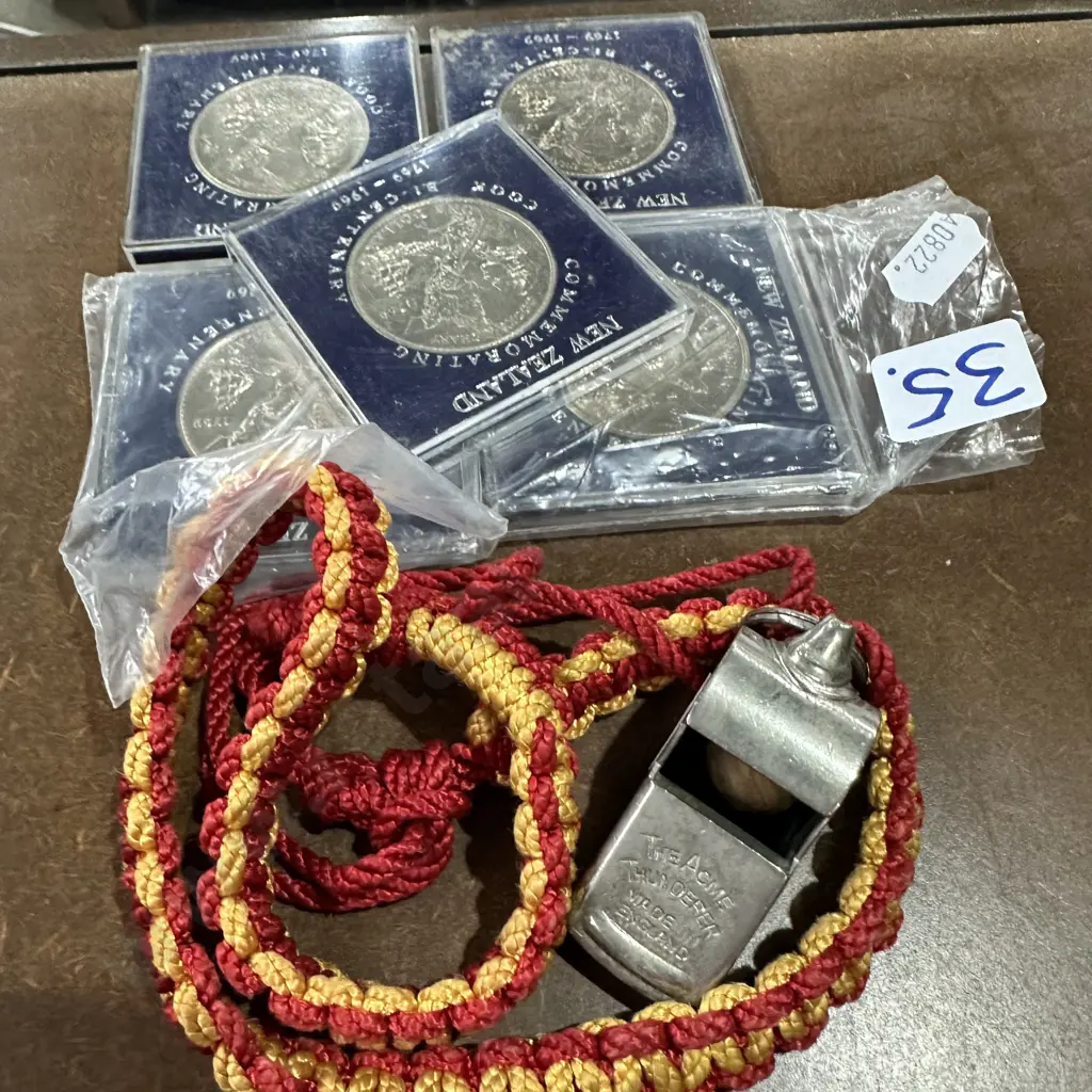 Vintage whistle plus coins Image 1++