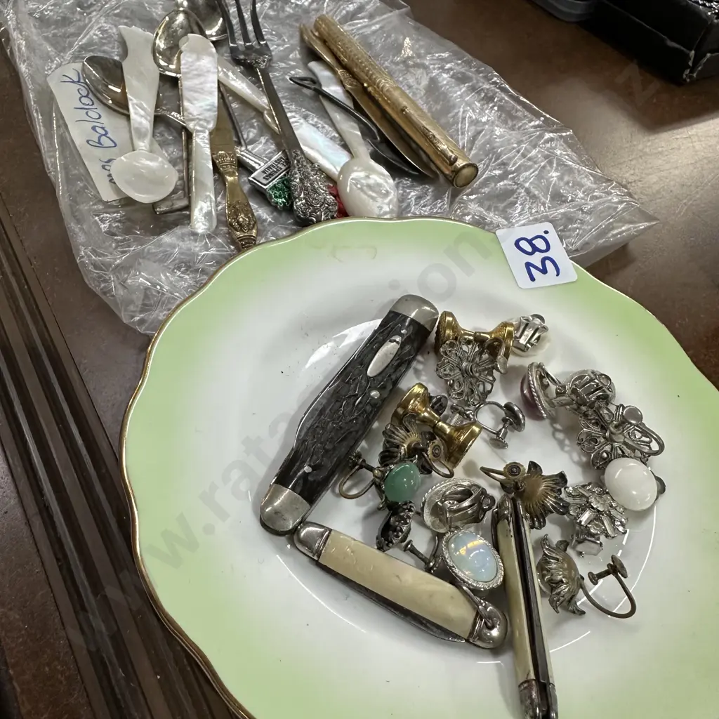 Pocket knives, mother of pearl, Stg Silver etc Image 1++